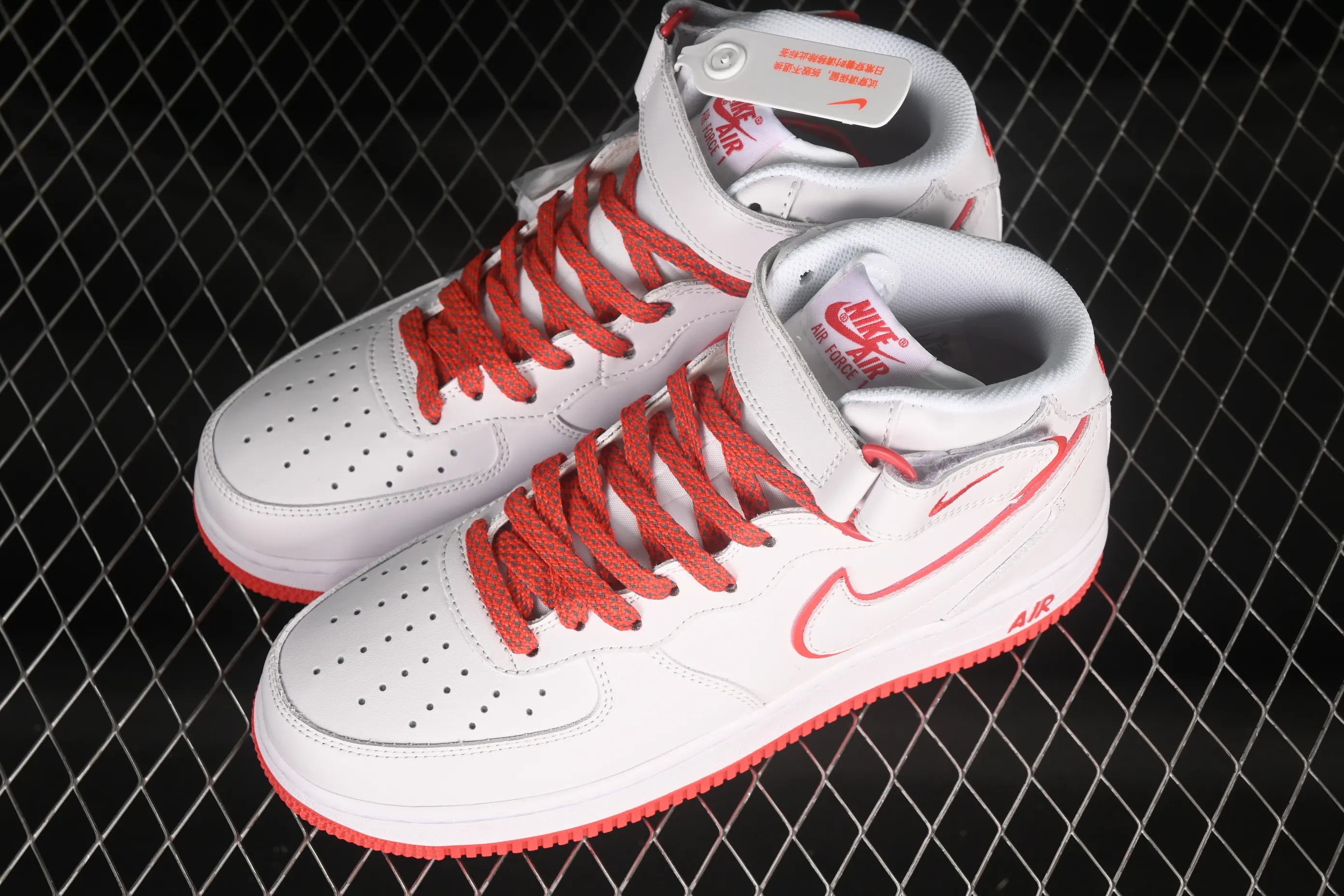 All Categories Nk Air Force 1 Air Force Series Nk Air Force 1 Mid Air Force Mid Nk Air Force 1'07 Mid Beige Red Starry Mid Top Air Force One Casual Sneakers WP5623-832